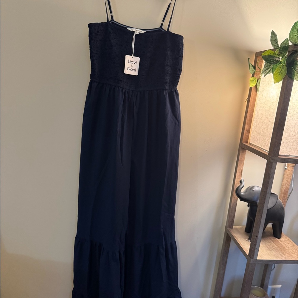 Davi & Dani Navy Blue Maxi Dress